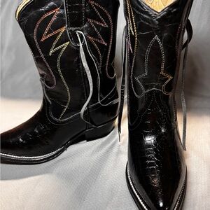Cuevas Jr Authentic Leather Mexican Made Pointy Toe Boots